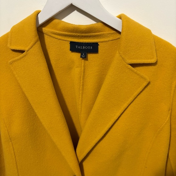 Women's Mustard Yellow Coat Talbots wool blazer size 6 - Picture 6 of 12